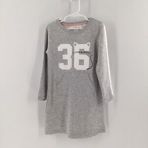 H&M Girls long sleeve cat number sweatshirt dress
